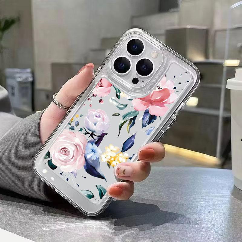 Lotus Flower Transparent Phone Case For iPhone 11 Case iPhone 13 14 12 15 16 Pro Max XR XS X 7 8 Plus SE 2020 Shockproof Cover