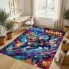 Cat Theme Crystal Velvet Rug Personalized Custom Name Text Soft Floor Mat Home Decor