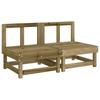 2 Piece Medium Sofas with Cushions Pressure Treated Pine Wood