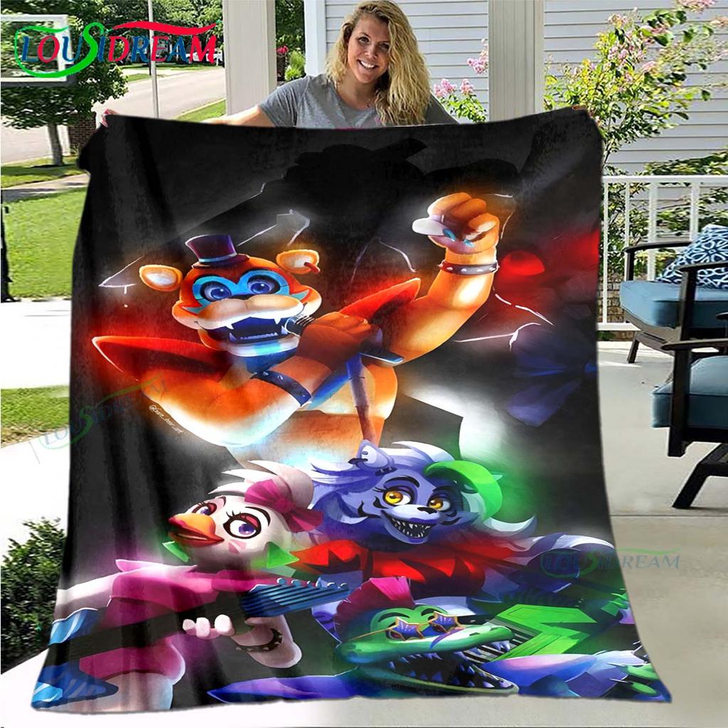 Hot Horror Game Characters Pattern Blanket Flannel Thin Blanket Portable Home Travel Office Lunch Break Blanket Birthday Gift
