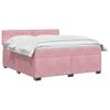 Box Spring Bed with Mattress and Headboard Pink 140 X 200 Cm Velvet
