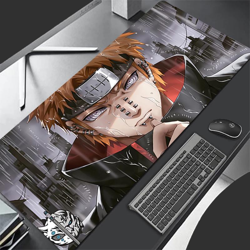Mauspad Professionell Esports-Spieler Geschwindigkeit Naruto Pain XXL Verriegelte Kante Gummi Spiel Erweitert Schreibtischmatte Mauspads Tastaturmatte