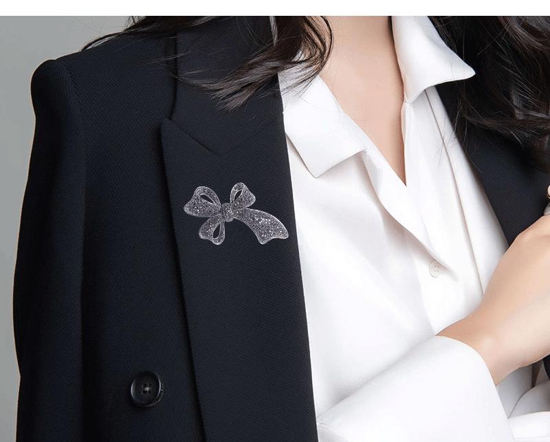 European and American Luxury Rhinestone Bow Brooch 