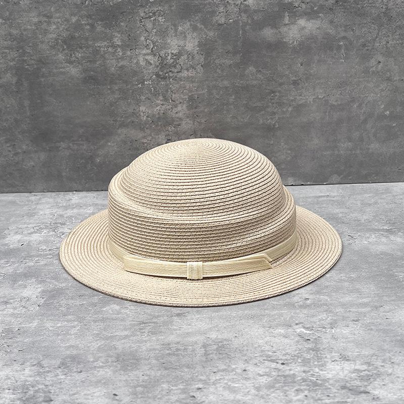 Hat Female Summer Travel Shopping Hepburn Wind Thin Straw Hat Sun Protection Sunshade Concave Shape Small Basin Hat Shows Small Face