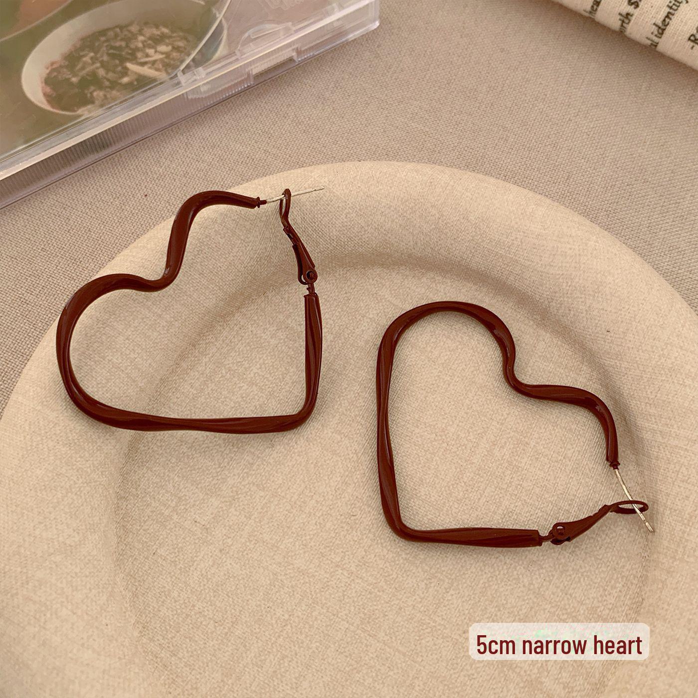 

Большие красные ретро-серьги-круги Ankola - серебряные иглы, простые, подойдут на осень и зиму