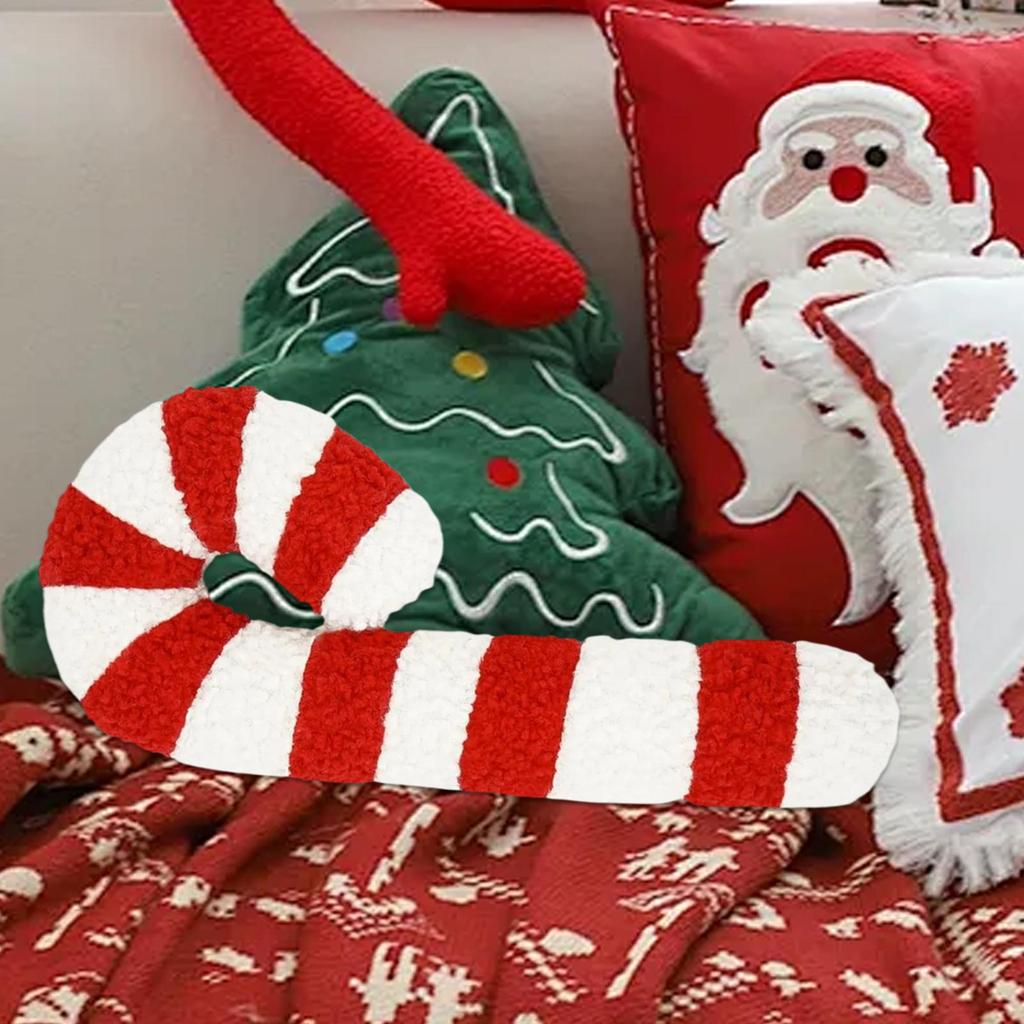 Christmas Decorative Sofa Pillow  Candy Cane Pillow Plush Cushion Christmas Decorations Lollipop Design Cute Plush Throw Pillow