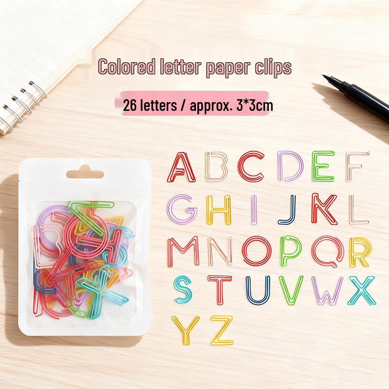 

Colorful 26-Piece Letter Paperclip & Bookmark Set - Office & Planner Supplies