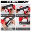WISEUP Pneumatic Nail Gun Air Wood Frame Stapler with 3600 Staples DIY Wooden Furniture Construction Stapler Nail Pneumatic Tool