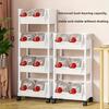 A Multi-layer Plastic Rolling Storage Truck for Kitchens, Bathrooms, Home Offices, Space-saving Personal Care Product Dispensers with Wheels