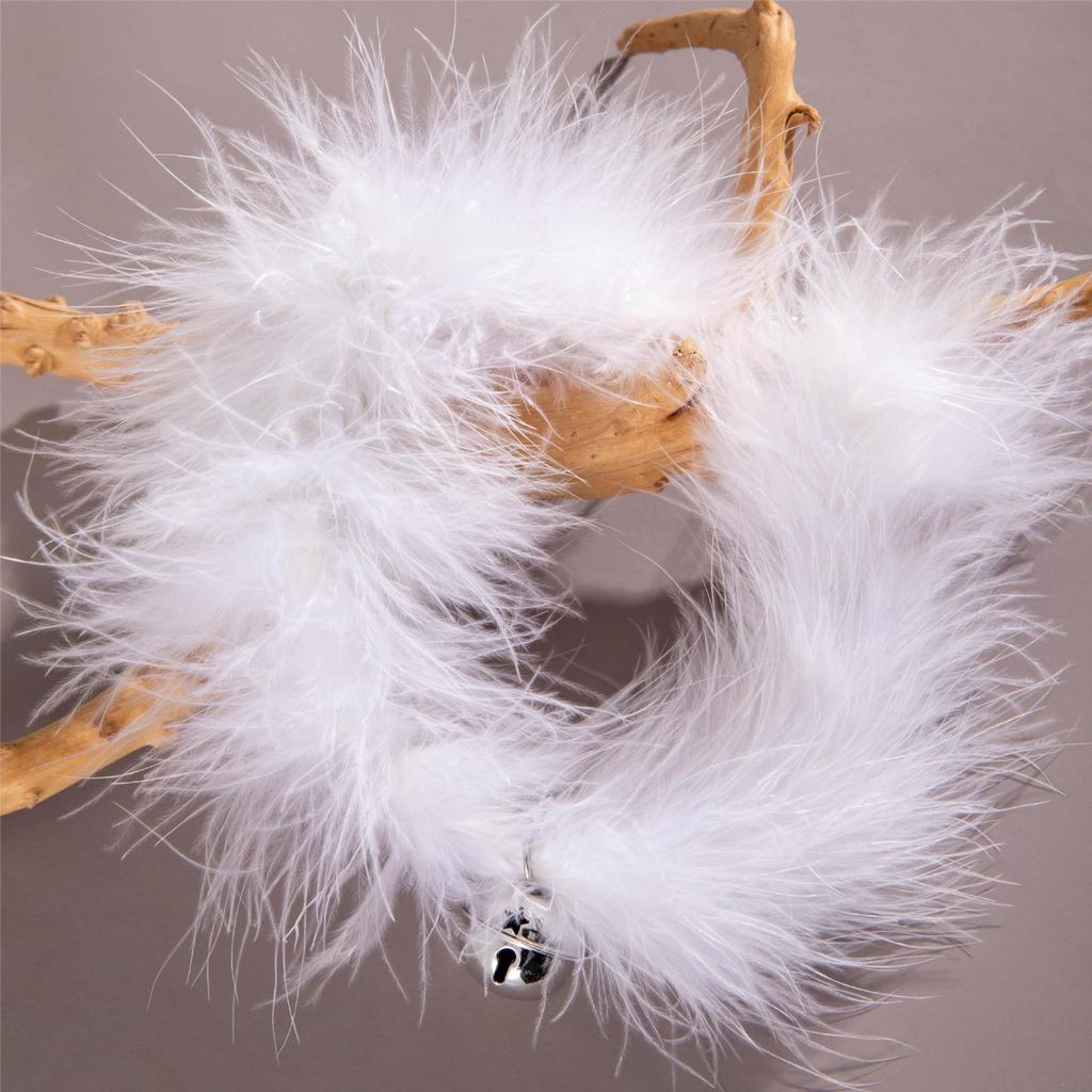 Ny höst- och vinterfluffig söt och cool fjäderhalsband, ren begärvind utsökt klocka hänge halskedja nyckelbenskedja