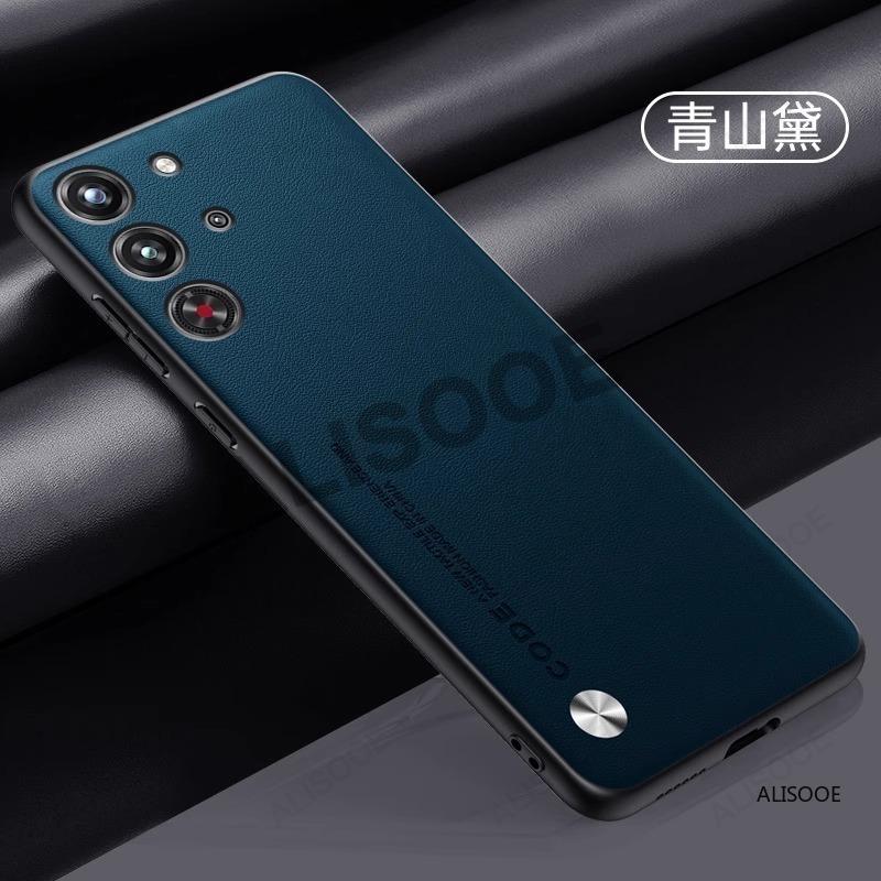 Hülle für Nubia Red Magic 10 Pro Plus Hülle Luxus Fasertextur PU-Leder Schutz Rückseite Abdeckung Capa für RedMagic 10 Pro+ Hüllen