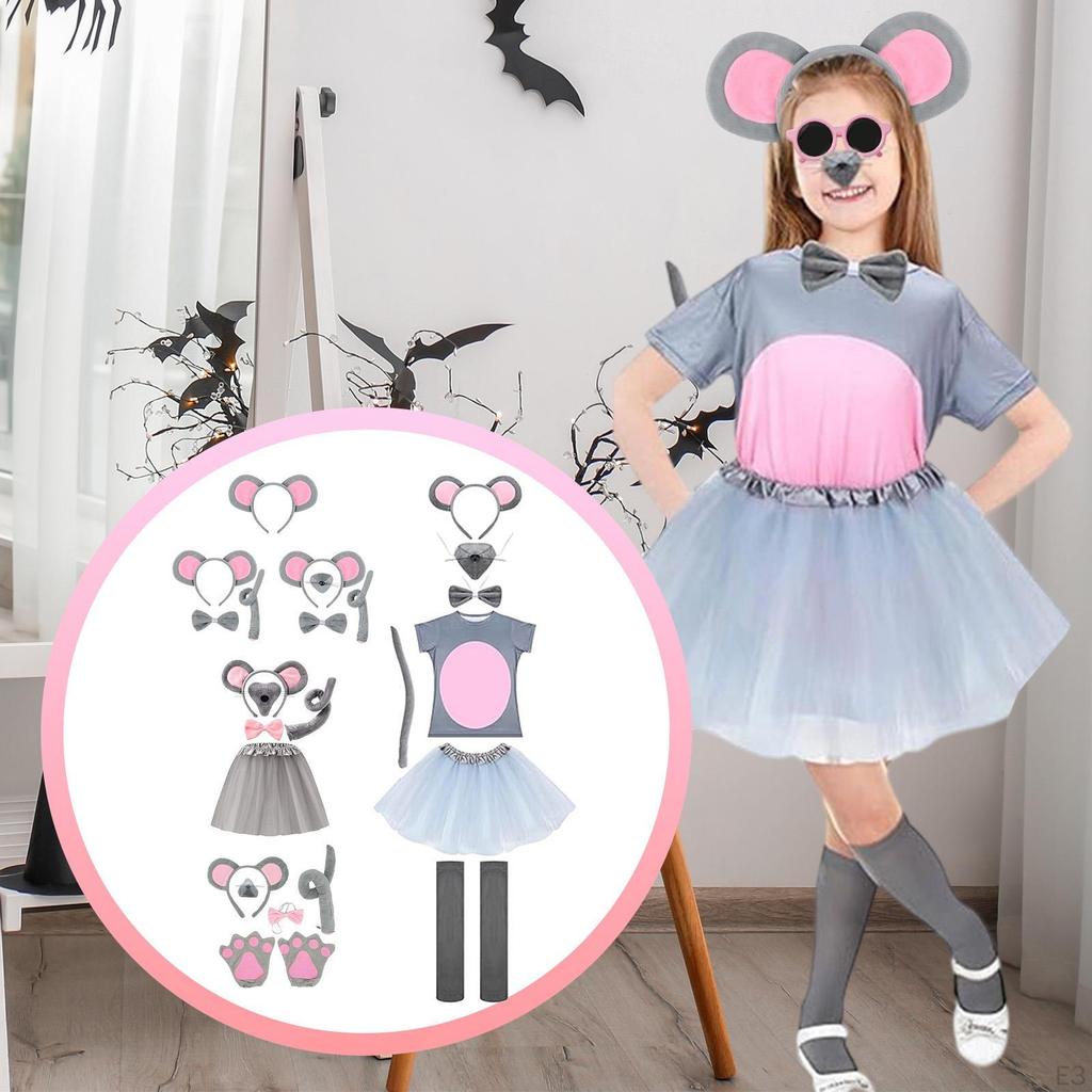 Cute Mouses Ears Headband Animal Dress for Halloween Festival