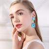 Contemporary Square Shape Earrings Crystals Accent Metal Everyday Elegant for Parties and Professional Settings