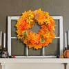 Halloween Dead Branch Pumpkin Wreath Door Hanging Christmas Autumn Color Maple Leaf Rattan Window Decoration
