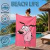 Pink Dog In The Garden Beach Towel, Microfiber Beach Towel, Perfect For Pool, Beach, Travel, Home Decor Beach Party Fan Gifts