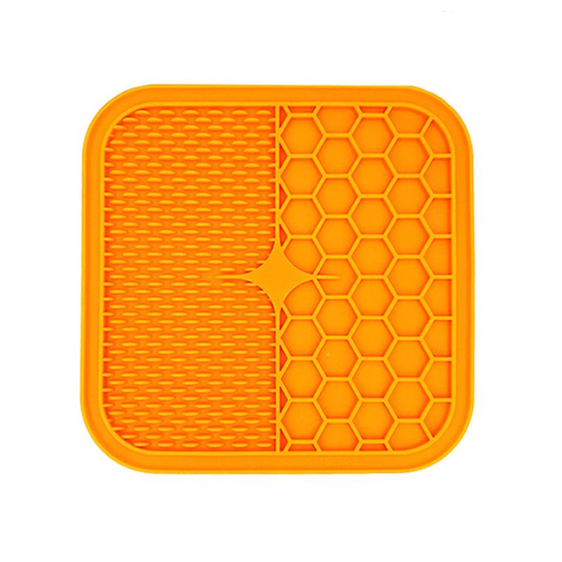 

Коврик для домашних животных, собак, кошек, миски для медленной еды с присоской, миска для кормления, силиконовая подушечка для лизания собак, медленные кормушки для собак, дозирование лакомств S(15X15X1CM) оранжевый