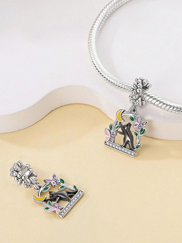 Charms Plata Cute Animals: Kittens Puppies Beads Charm Copper Plated Fit Charms Original Bracelet For Jewelry Making Diy Charm