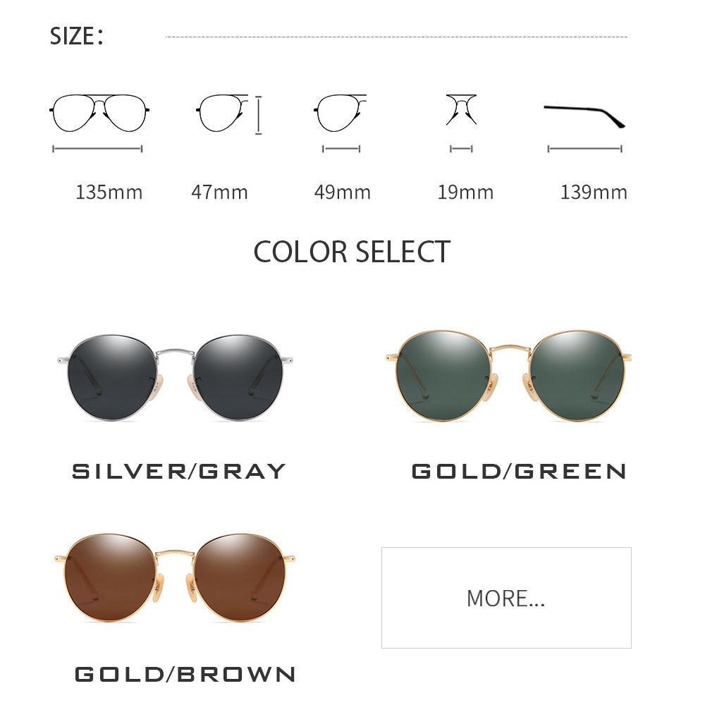 Retro Fashion Round Unisex Sun Glasses Polarized Coating UV400 Sunglasses Male Eyewear For Men Women 3448