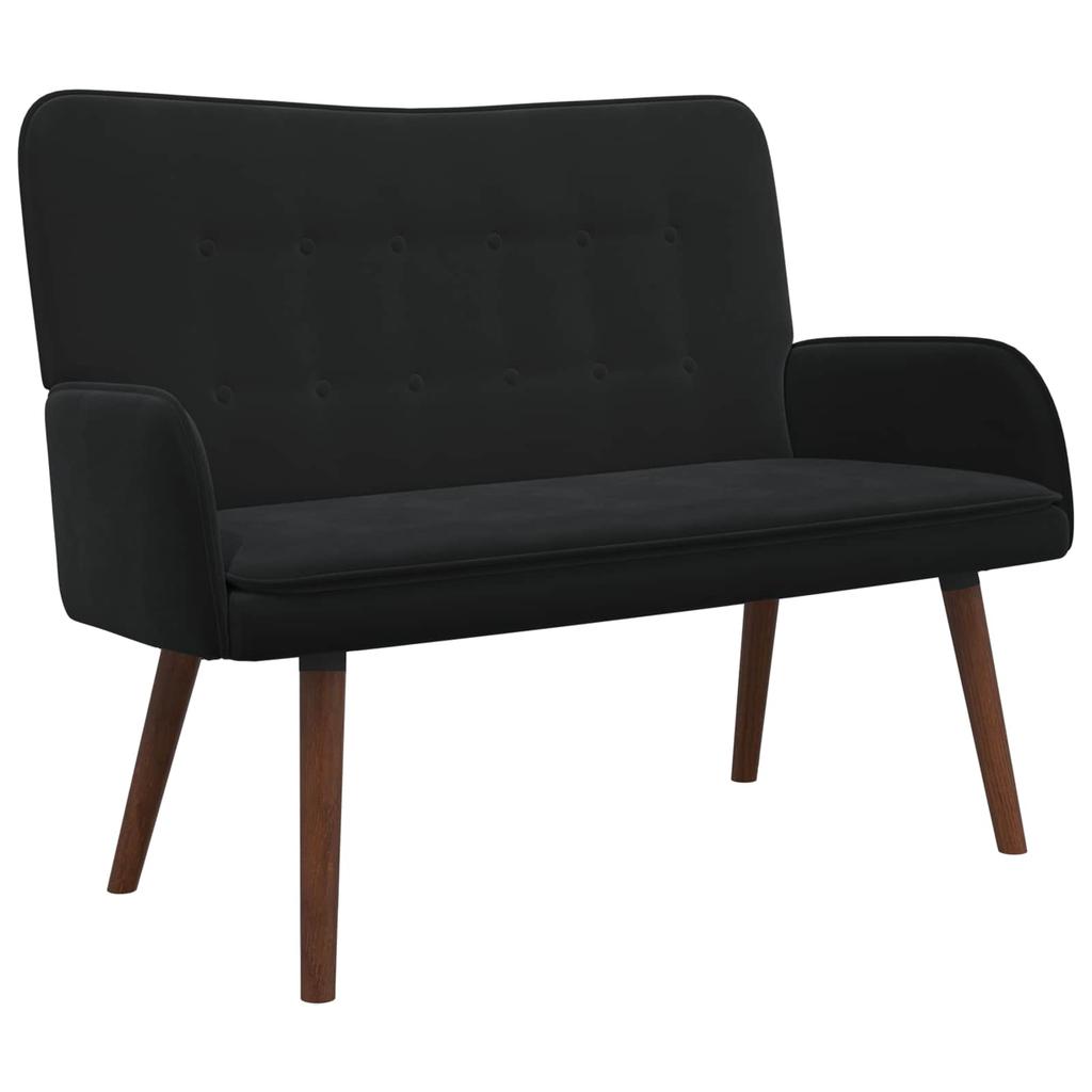 2 Seater Sofa Black 115 X 61 X 87 Cm Velvet (V)