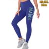 Blå bokstaver for kvinner Stretch Yoga Leggings Fitness Løpe Gym Sport Aktive bukser
