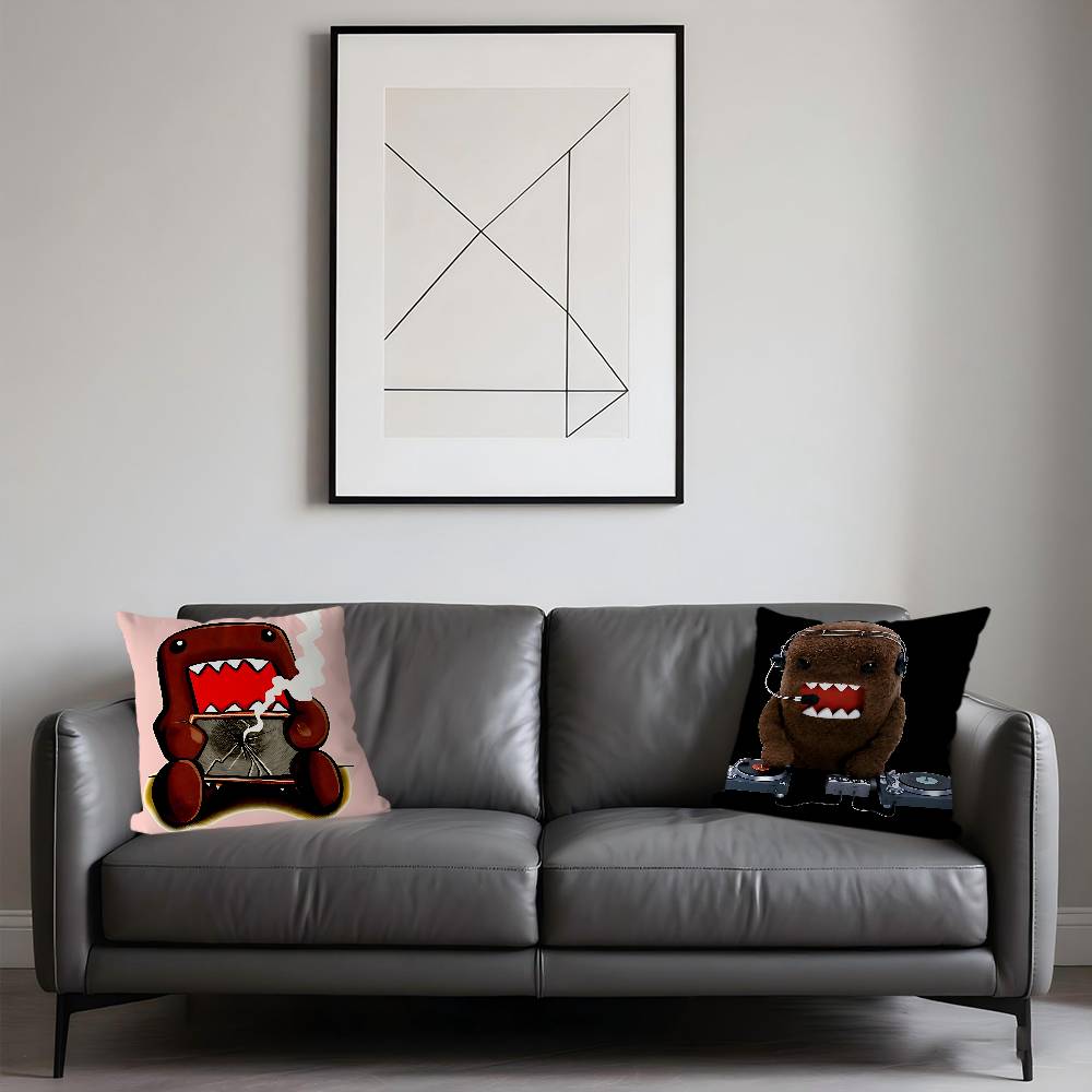 Cute Domo Kun Cushion Cover Pillow Cover Decor Pillowcase Printed Cushion Case For Couch