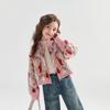Girls' Sweet Jacquard Knit Cardigan