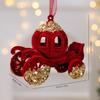 1Pc Christmas Bows for Wreath Glitter Red Green Stripe Bows Ornaments Christmas Decorative Small Burlap Bow for Party Supplies