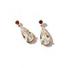18K Gold Waterproof Zirconia Water Drop Earrings, European & American Style, Stainless Steel & Titanium, Women's Jewelry