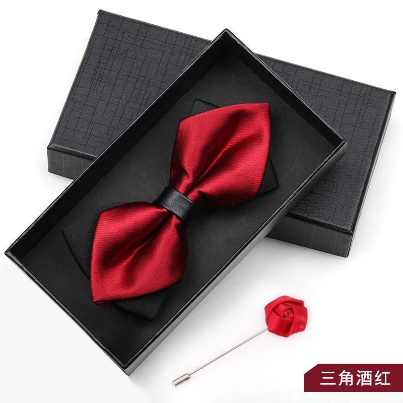 Bow Tie Men'S Wedding Groom Best Man Red Suit Shirt British Brothers Korean Bow Women'S Gift Box