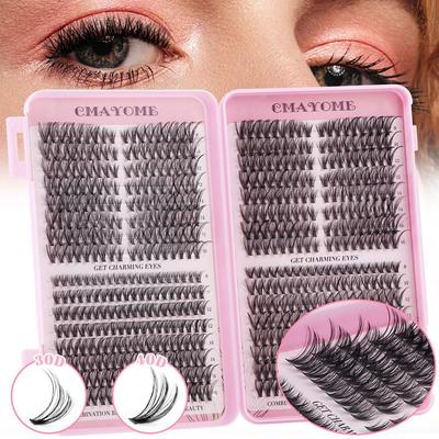 608 Cluster D Kurve Einzelne Cluster Falsche Wimpern Segmentiertes Grafting 8-16Mmdiy Dicke Wimpern