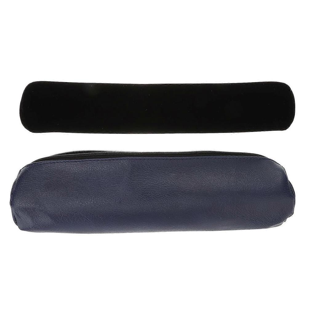 PU Leather Bracelets Bag Jewelry Display Bag Bangle Storage Pouch Jewelry Organizer Holder (Dark Blue Cover, Black Sponge Roll)