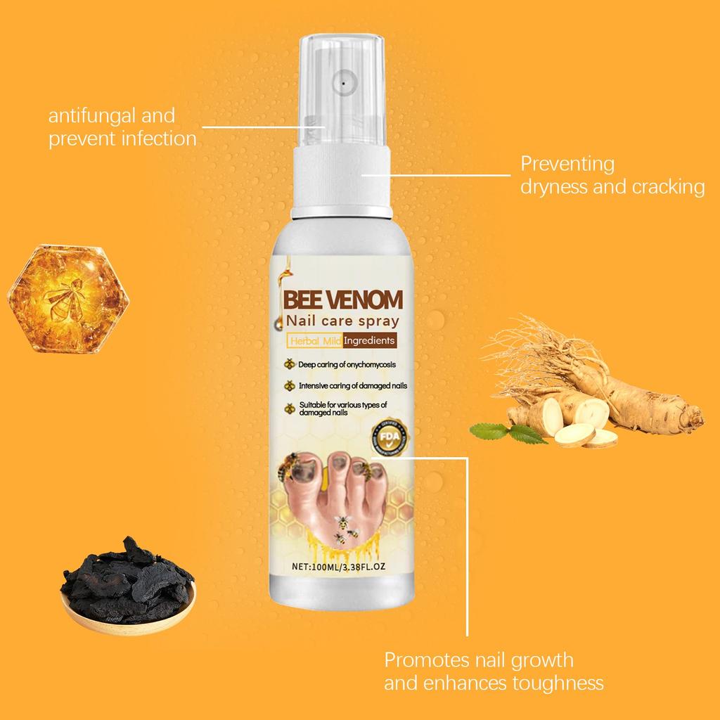 BeeVenom Ash sprej na nehty Ash Nail Rotten Nail Foot hydratační čistící sprej 100 ml