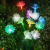 Waterproof Solar Fiber Optic Flower Fiber Optic 6 Heads Solar Garden Lights Simulation Flower Lawn Night Lights Wedding Party
