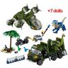 Jurassic World Dinosaur Park Tyrannosaurus Rex Pterosauria Truck Series Building Blocks Dinosaur Car Bricks Toys Children Gifts