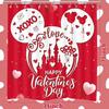 Valentines Day Shower Curtain,Valentine Decor Red Mouse Valentine Shower Curtain Waterproof Cartoon Love Fabric Valentines Bathroom Curtain with