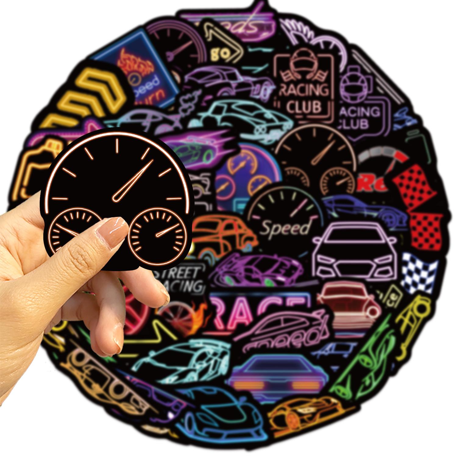 

50 Новых Неоновых Гоночных Граффити Наклеек Украсьте iPad Чемодан Блокнот Сделай Сам Водонепроницаемые