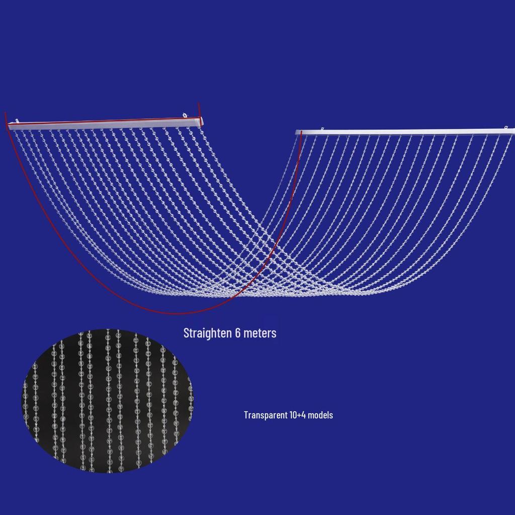 Crystal Beaded Wedding Ceiling Decoration - Acrylic Curtain with Flowing Water Pearl Chain