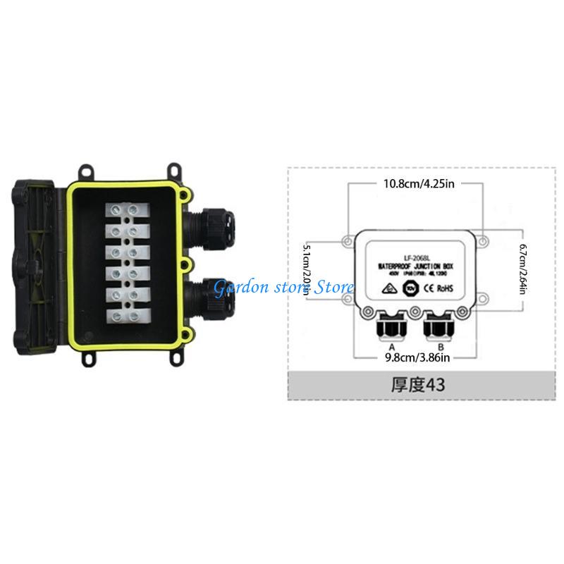 B0KB Portable Outdoor Junction Box with Waterproof Protective Accessory Convenient for 8 12mm Electrical Projects Supplies