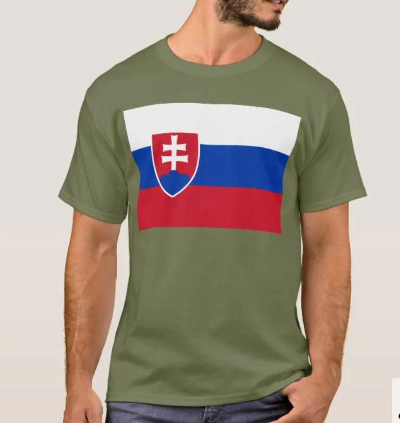 Flag of Slovakia TShirt Summer Cotton Short Sleeve ONeck Mens T Shirt New S3XL