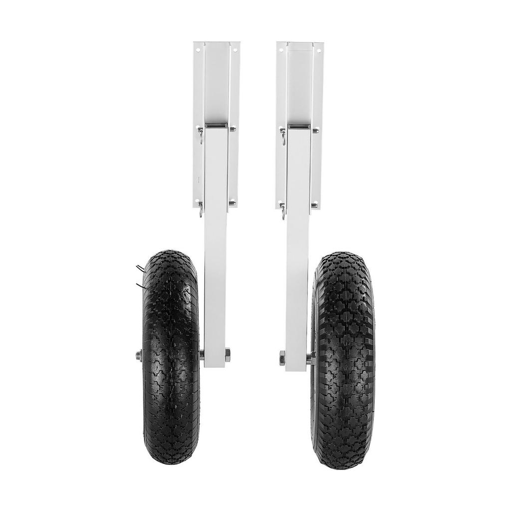 Boat Launching Wheels, 136.1 Kg Load Capacity, 381 Mm Aluminium Alloy Transom Wheel with Inflatable Rubber Tires, Folding Launch Wheels with 4 Quick