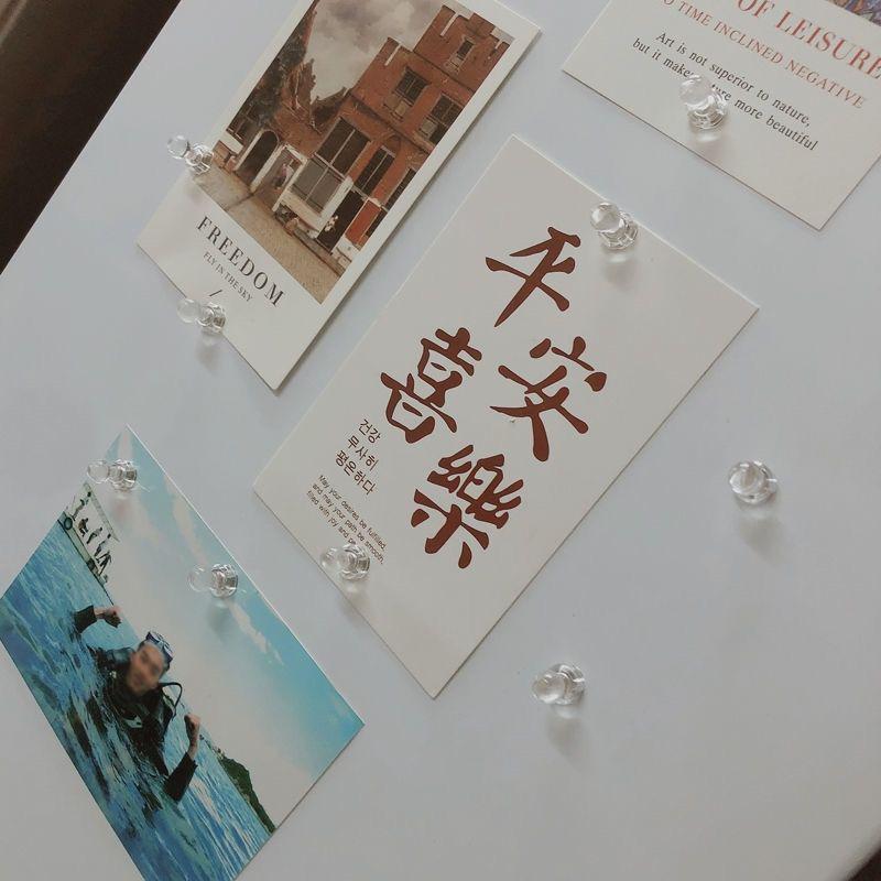 Clear Acrylic Magnetic Push Pins for Fridge & Bulletin Boards