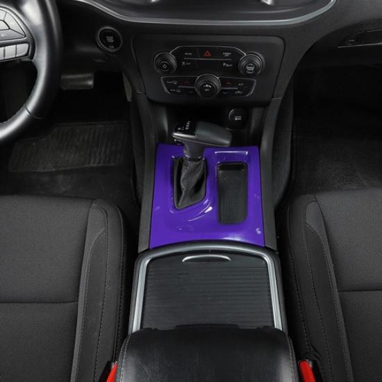 Central Gear Shift Panel Cover Trim Accessories For Dodge Charger 2015+ Purple