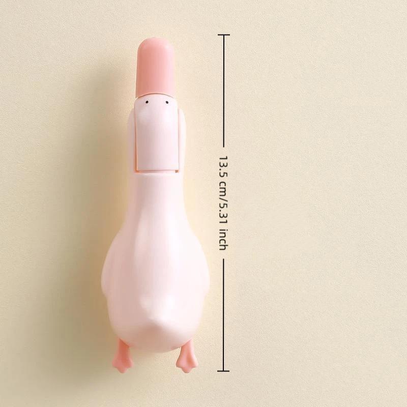 2-In-1 Cute Duck Shaped Double-Head Design Cleaning Clip Dust Stain Removal Shovel With Drainage Hole Bathroom Cleaner Tool
