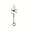 Florideco 1Pc Rook Eyebrow Studs Earrings Surgical Steel CZ Opal Belly Lip Ring Cartilage Piercing Jewelry for Women Men