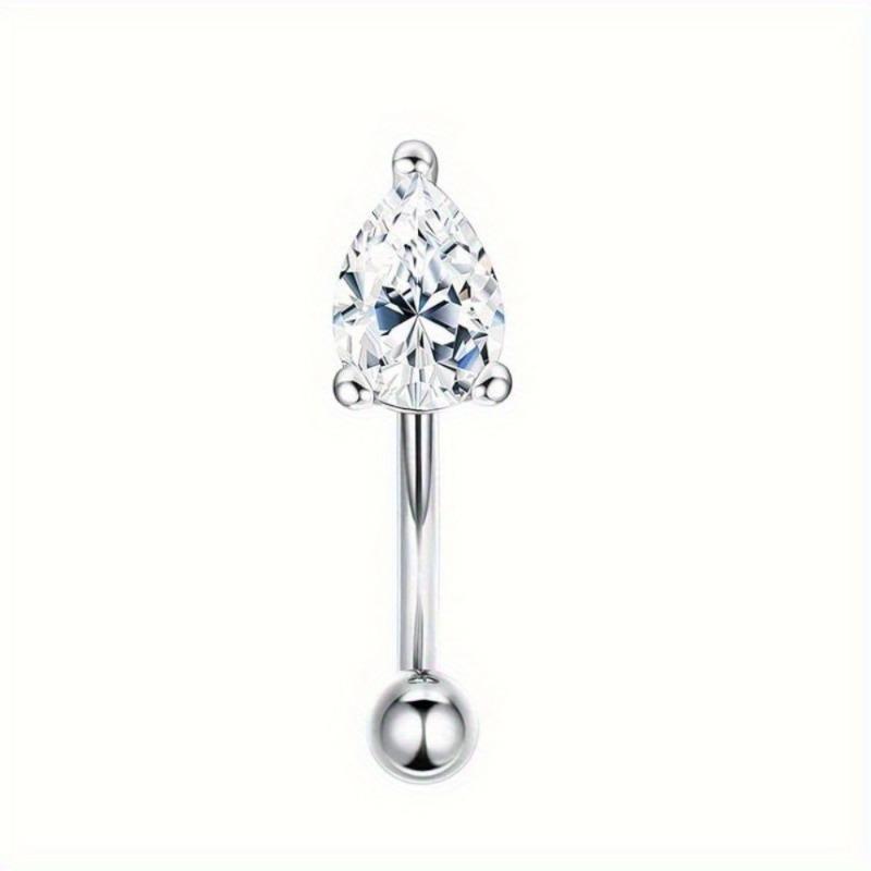 Florideco 1Pc Rook Eyebrow Studs Earrings Surgical Steel CZ Opal Belly Lip Ring Cartilage Piercing Jewelry for Women Men