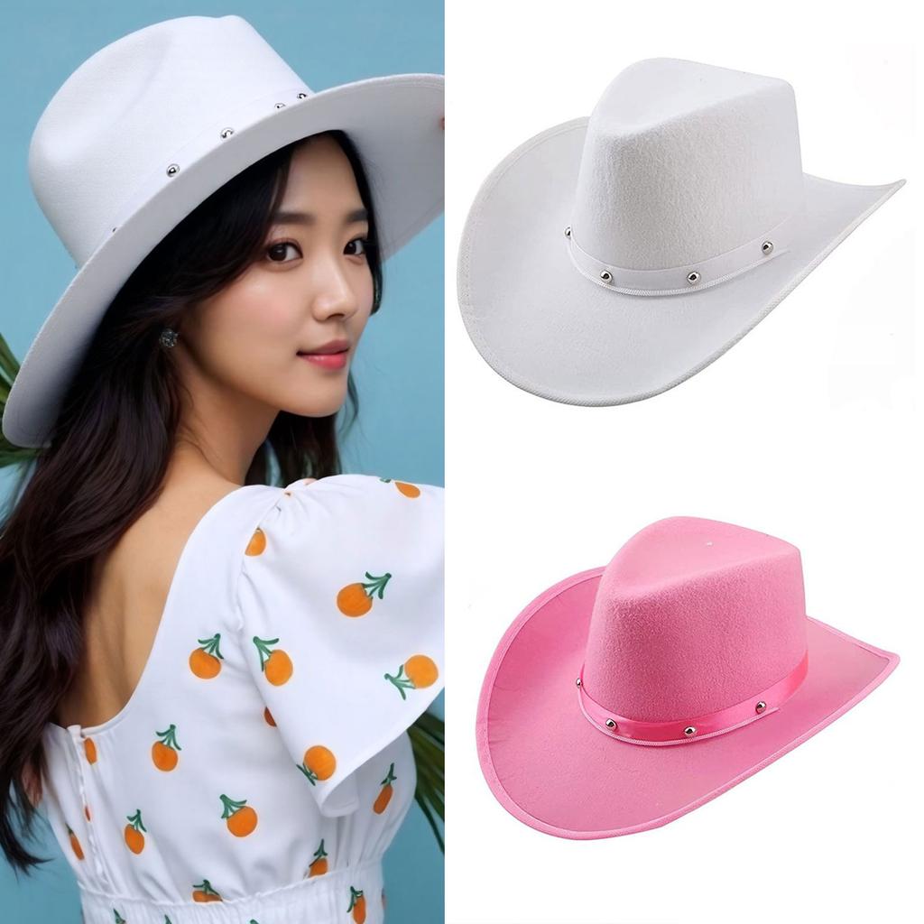 Classical Cowboy Hats With Studs Motifs Soft Comfortable Outdoor Event Costume Parties