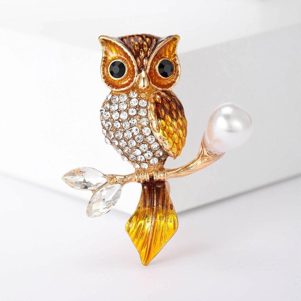 2025 New Fashion Enamel Oil Dropper Zircon Inlay Double Heads Brooch Pin for Women Men Suit Cardigan Charm Cute Jewelry Gifts