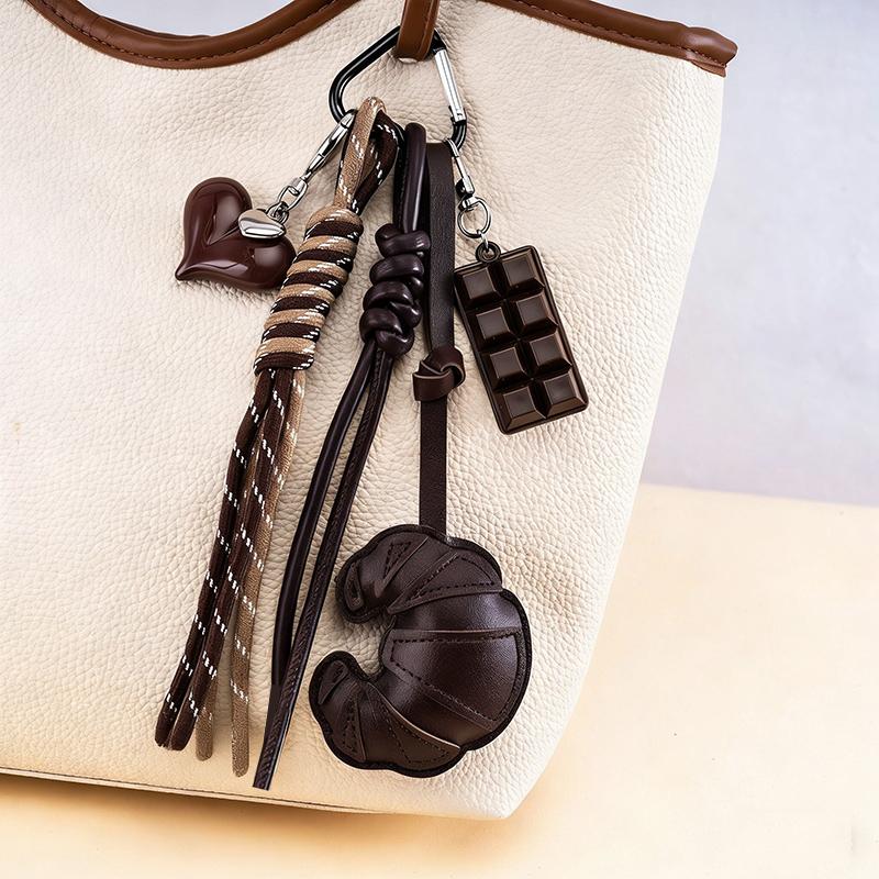 Yogodlns Handmade Nylon Woven Rope Bag Pendant Cute Bread Fashion Backpack Handbag Hanging Bags Accessories