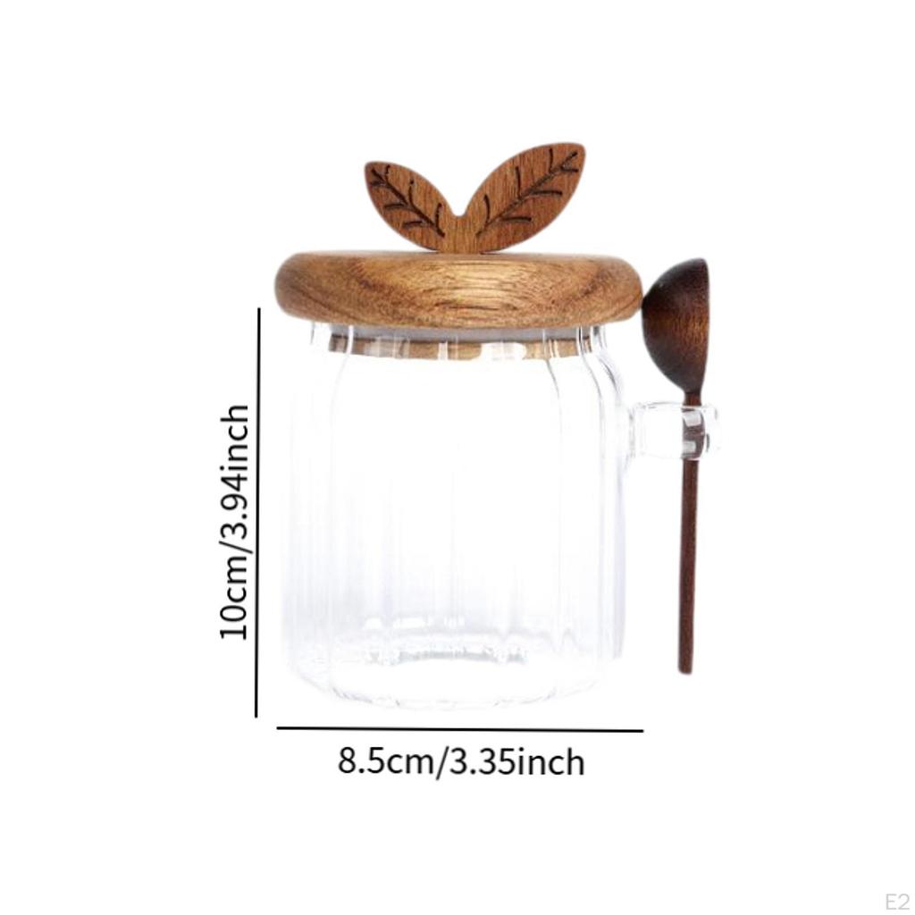Airtight Glass Container with Wooden Lid for Food Storage