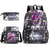 3Pcs/set Cartoon Printed Backpack with Shoulder Bag Pencil Case for Teenager Student Boy Girl School Bag Large Capacity Waterproof Bookbag Kid Gift